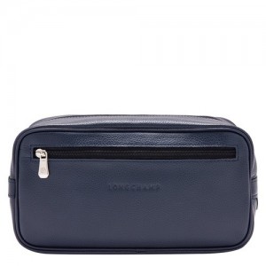 Navy Longchamp Le Foulonné Toiletry Case | SN-LCMP48599