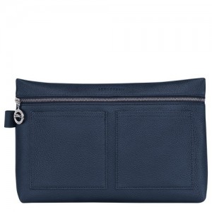 Navy Longchamp Le Foulonné Toiletry Case | SN-LCMP48602