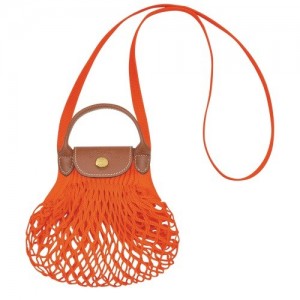 Orange Longchamp Le Pliage Filet Xs Mesh Bag | SN-LCMP48152