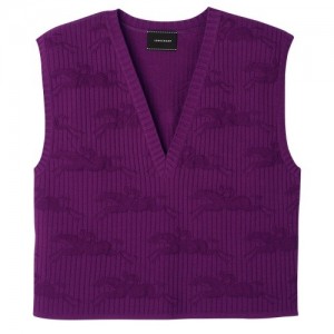 Violet Longchamp Sleeveless Sweater | SN-LCMP48788