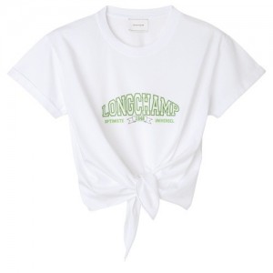 White Longchamp Tied T-shirt | SN-LCMP48717