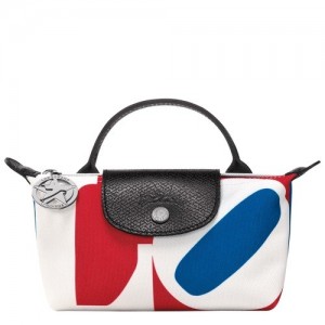 White Longchamp X Robert Indiana Pouch | SN-LCMP48395