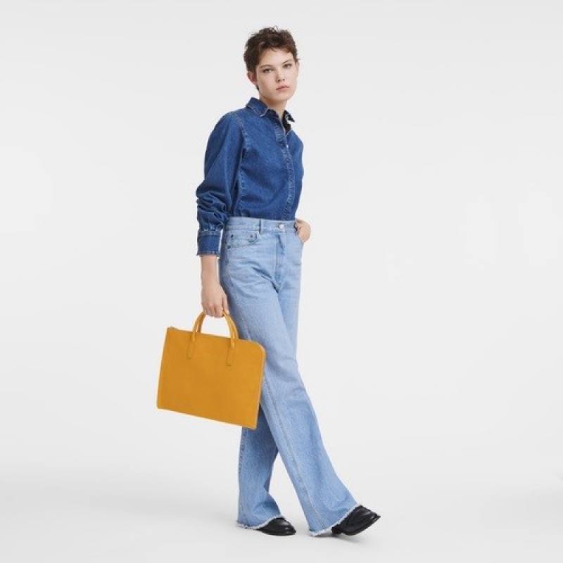 Apricot Longchamp Le Foulonné S Briefcase | SN-LCMP49055