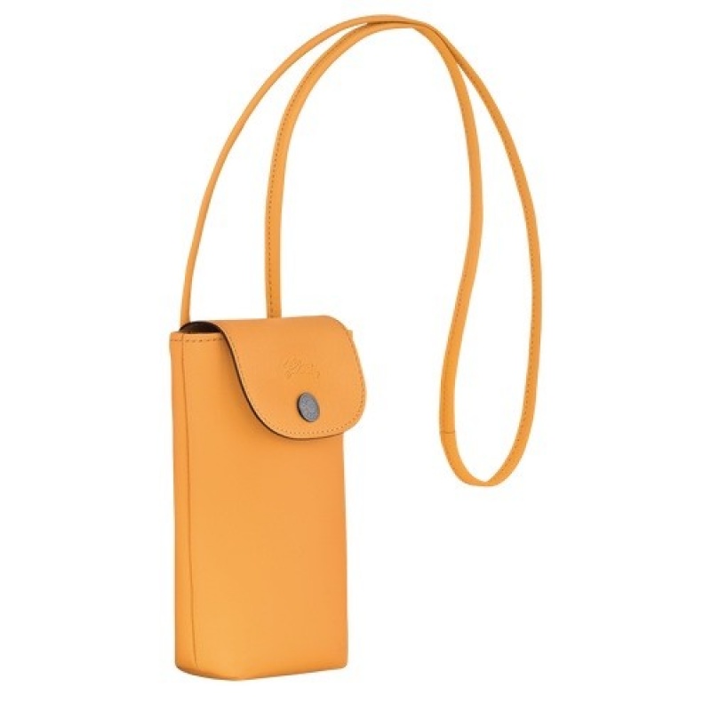 Apricot Longchamp Le Pliage Xtra Phone Case With Leather Lace | SN-LCMP48243