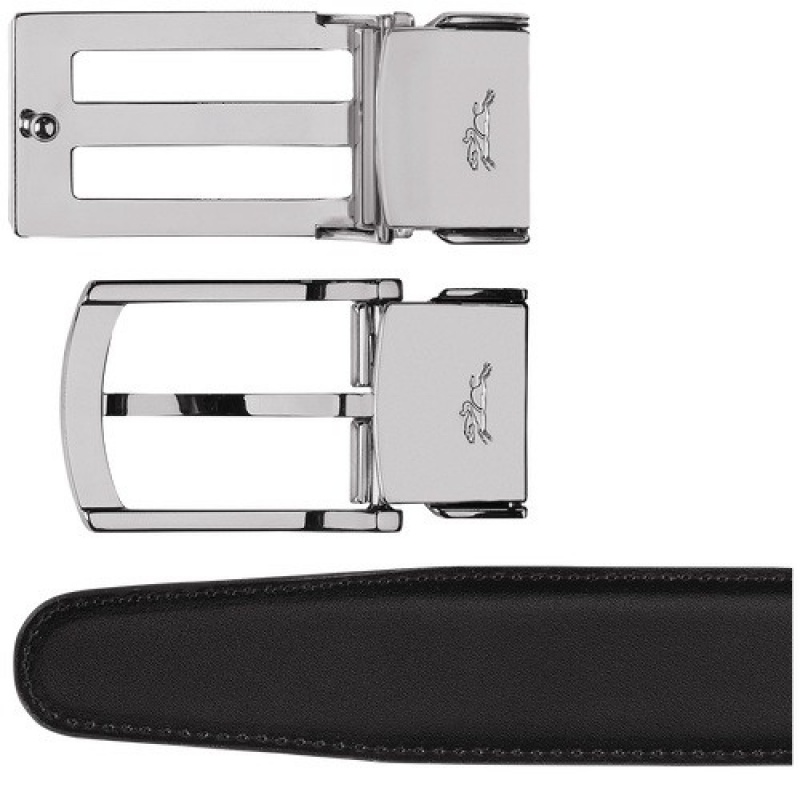 Black/Mocha Longchamp Delta Box Men's Belt Set | SN-LCMP49443