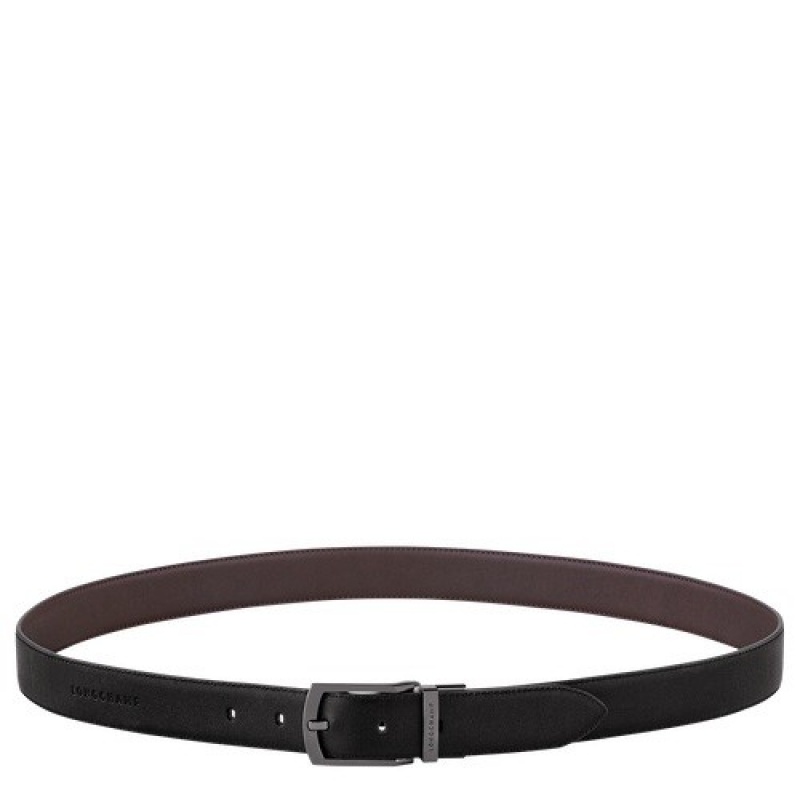 Black/Mocha Longchamp Sur Seine Men\'s Belt | SN-LCMP49451