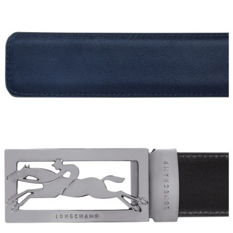 Black/Navy Longchamp Delta Box Men's Belt | SN-LCMP49431