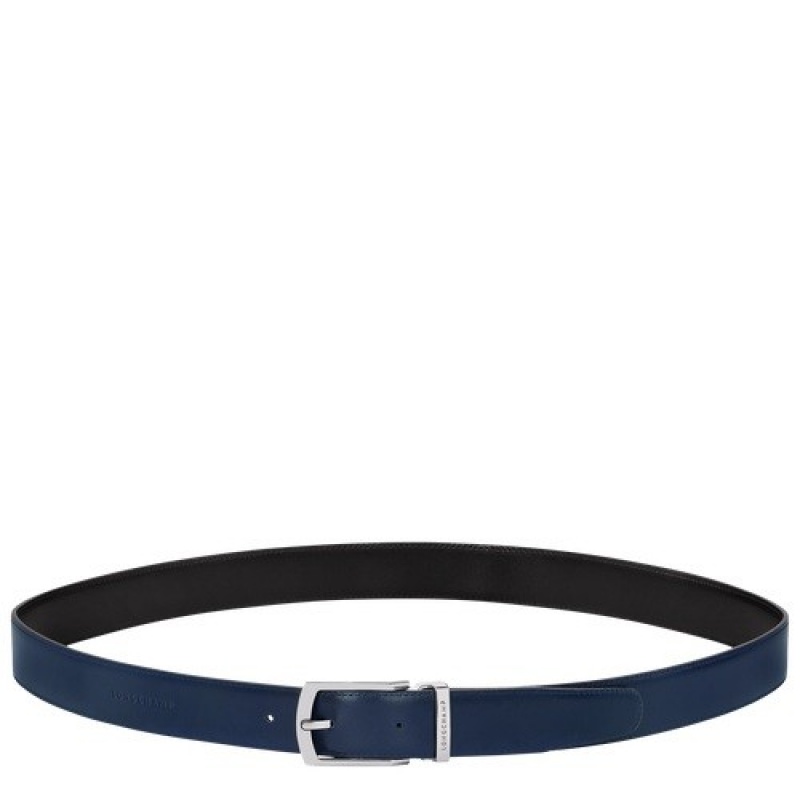 Black/Navy Longchamp Delta Box Men's Belt | SN-LCMP49439