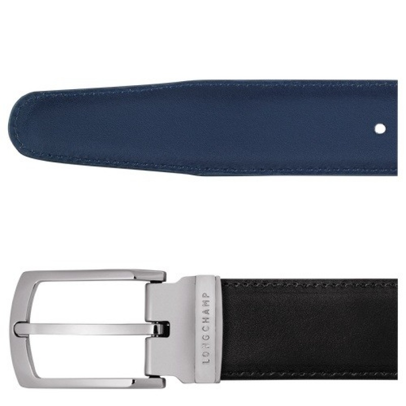 Black/Navy Longchamp Delta Box Men's Belt | SN-LCMP49439