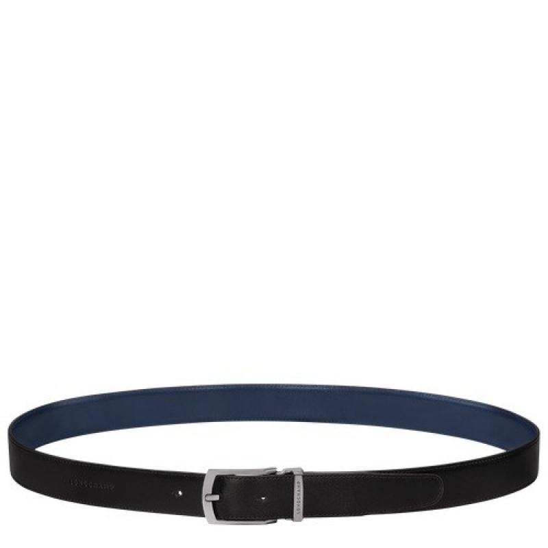 Black/Navy Longchamp Delta Box Men\'s Belt | SN-LCMP49439