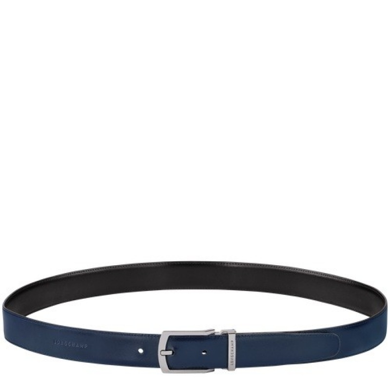 Black/Navy Longchamp Delta Box Men's Belt Set | SN-LCMP49442