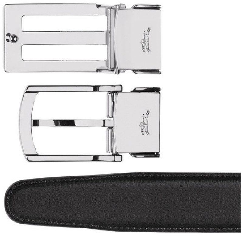 Black/Navy Longchamp Delta Box Men's Belt Set | SN-LCMP49442