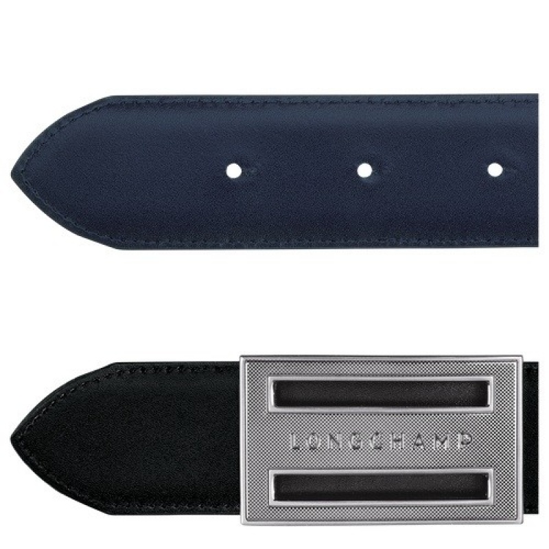 Black/Navy Longchamp Delta Box Men's Belt | SN-LCMP49447