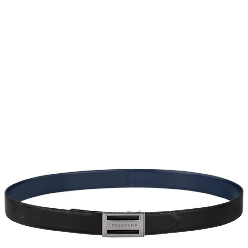 Black/Navy Longchamp Delta Box Men\'s Belt | SN-LCMP49448