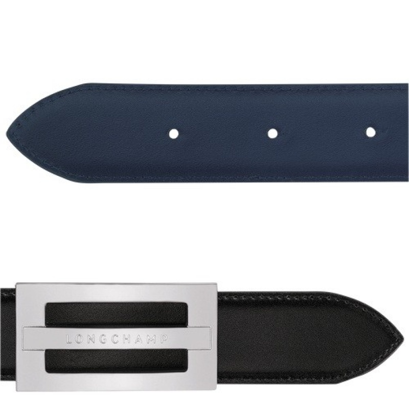 Black/Navy Longchamp Delta Box Men's Belt | SN-LCMP49449