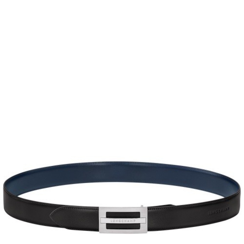 Black/Navy Longchamp Delta Box Men\'s Belt | SN-LCMP49449