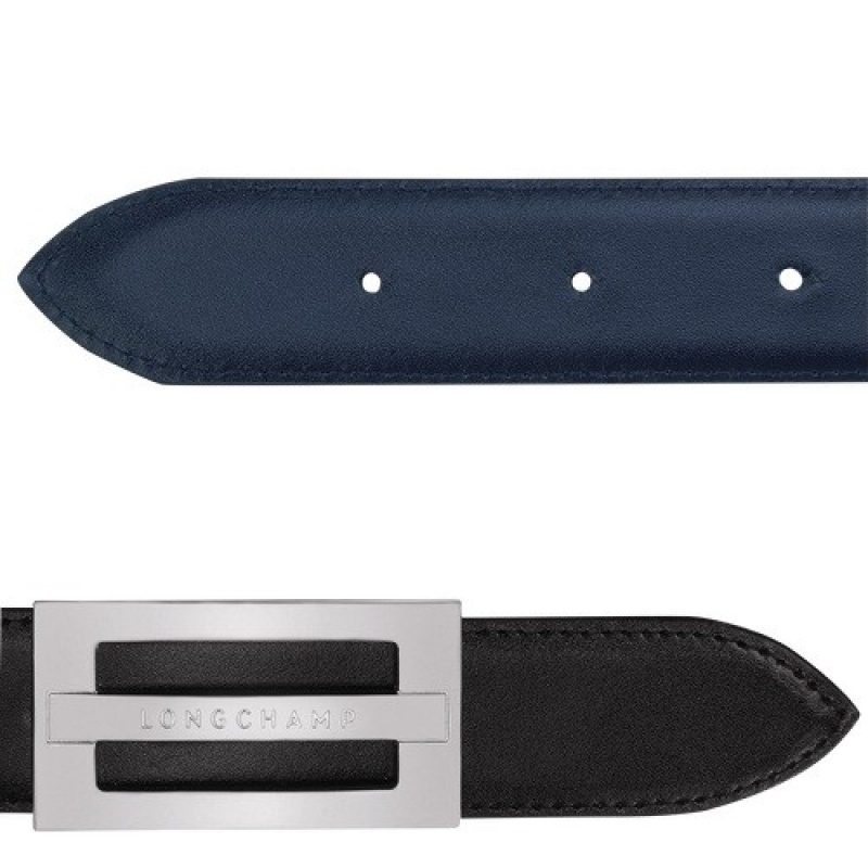 Black/Navy Longchamp Delta Box Men's Belt | SN-LCMP49450