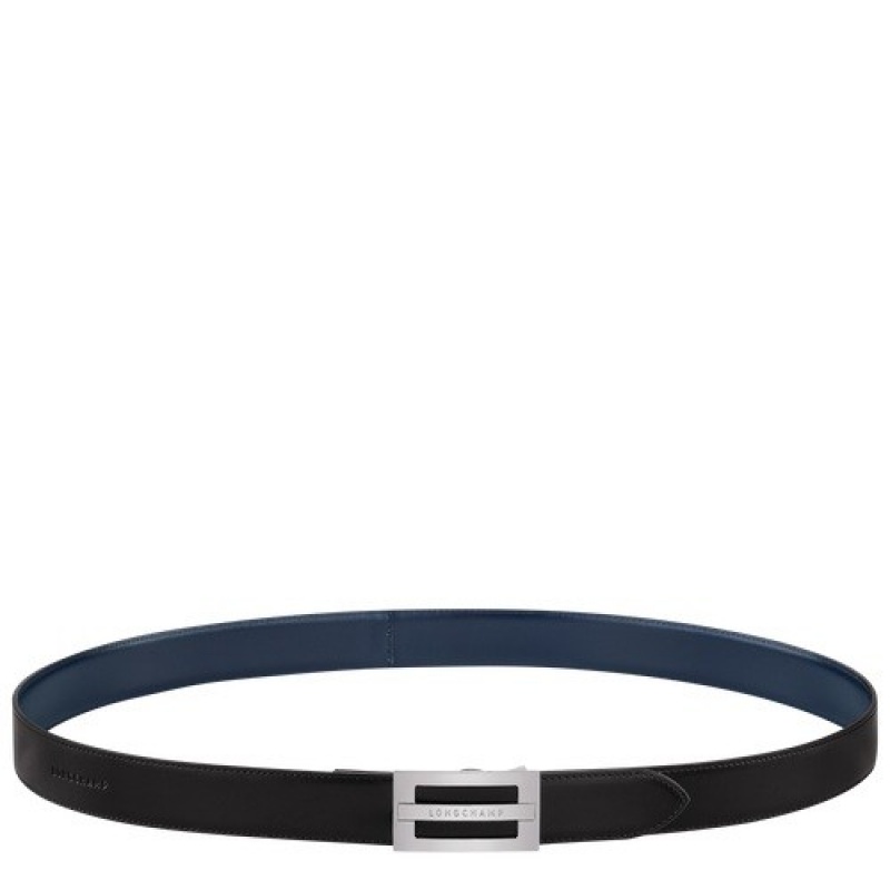 Black/Navy Longchamp Delta Box Men\'s Belt | SN-LCMP49450