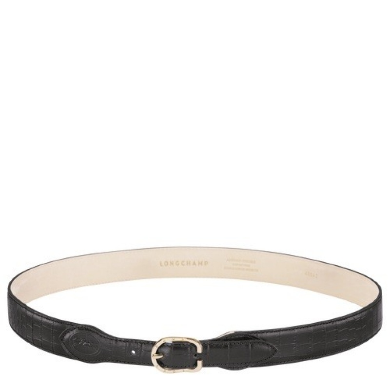 Black Longchamp 1980 Ladies\' Belt | SN-LCMP48944