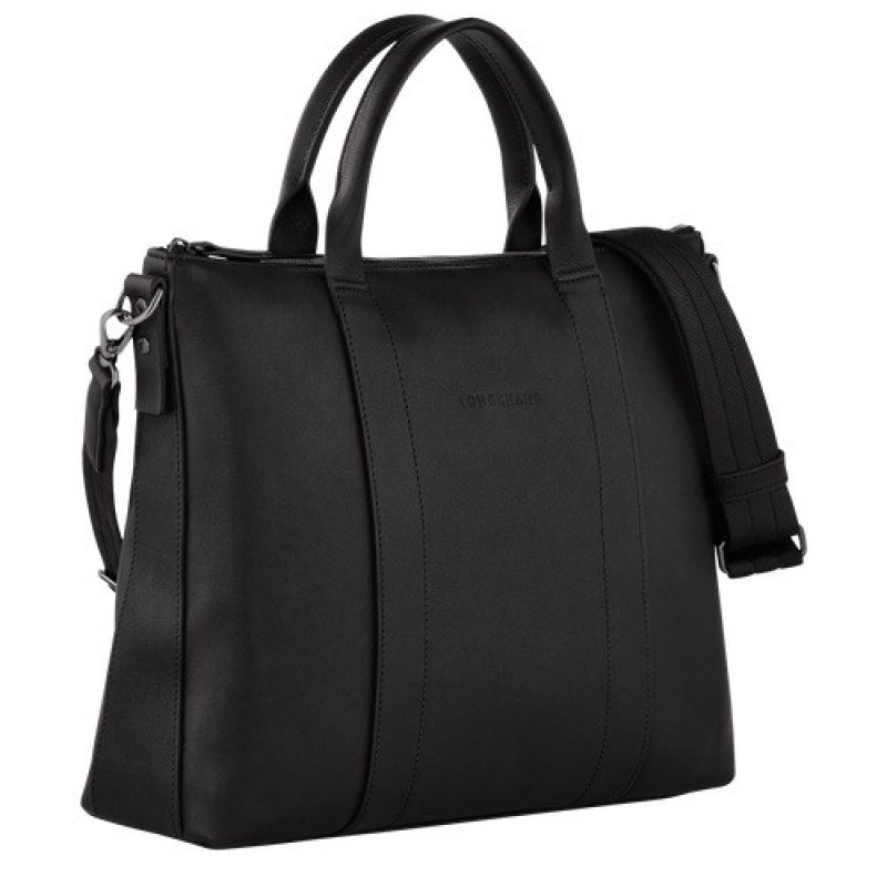 Black Longchamp 3d Briefcase | SN-LCMP48189