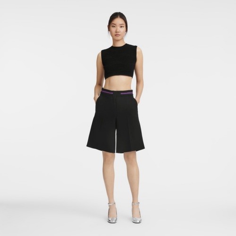 Black Longchamp Bermuda Shorts | SN-LCMP48769