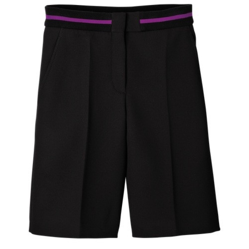 Black Longchamp Bermuda Shorts | SN-LCMP48769