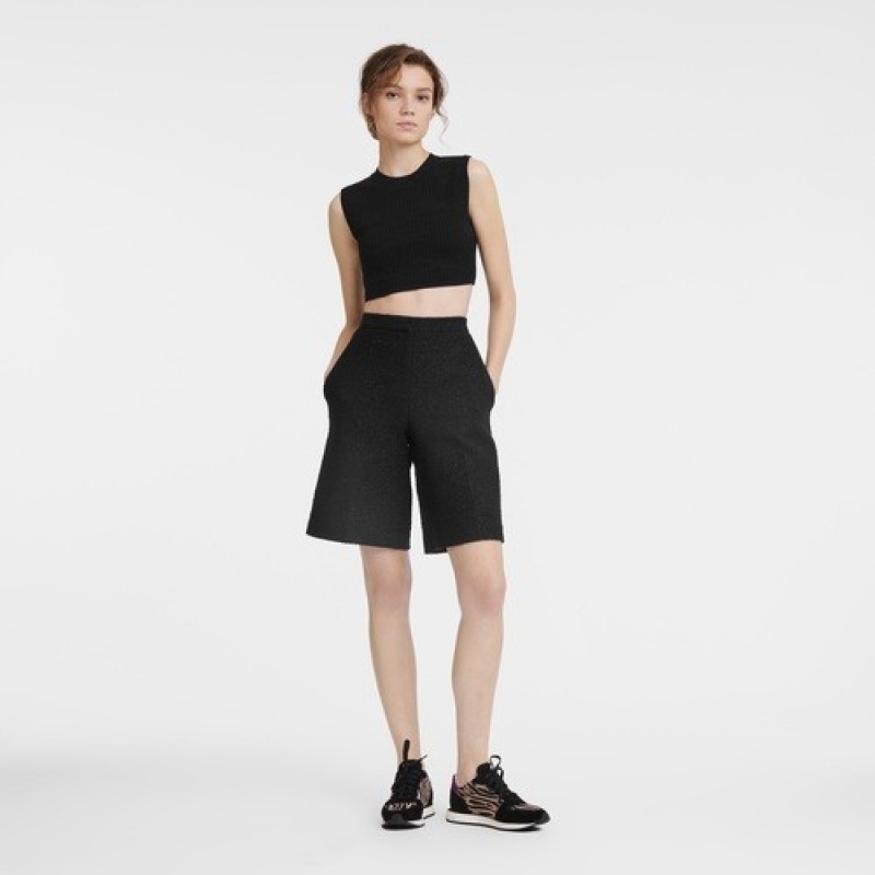 Black Longchamp Bermuda Shorts | SN-LCMP48771