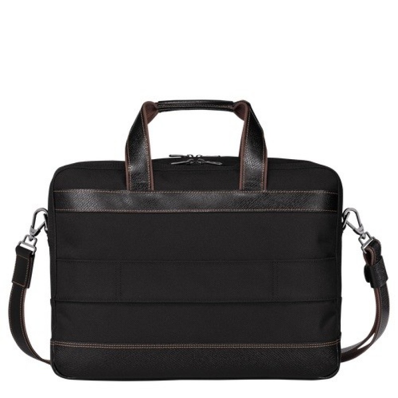 Black Longchamp Boxford L Briefcase | SN-LCMP49030