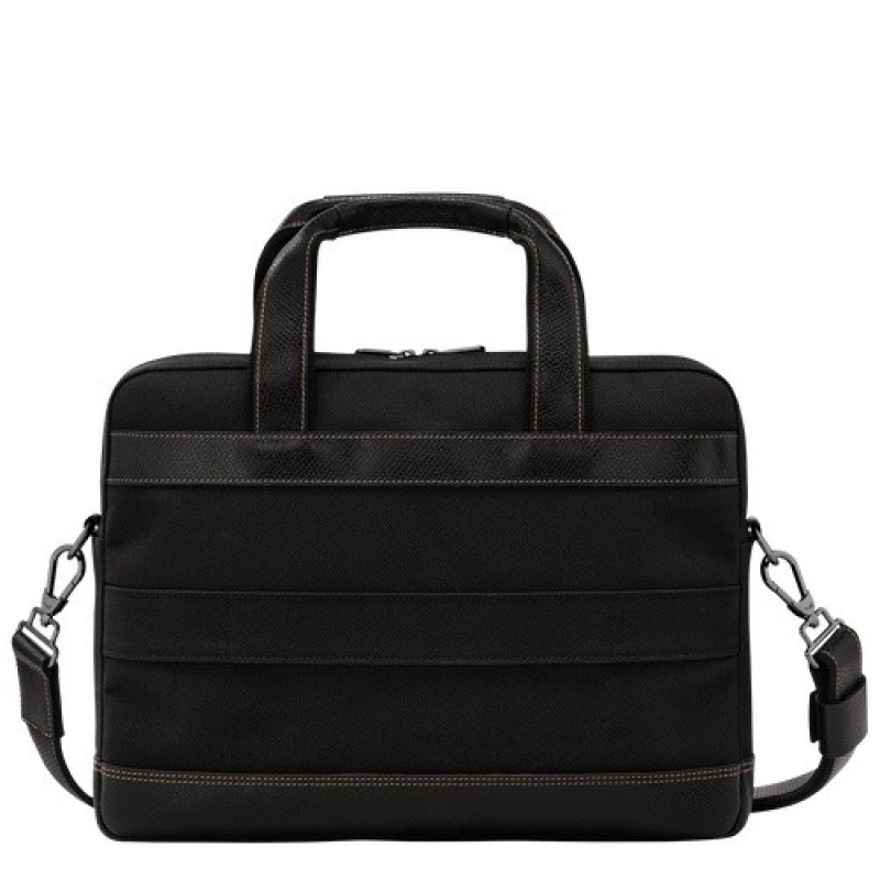 Black Longchamp Boxford S Briefcase | SN-LCMP49033