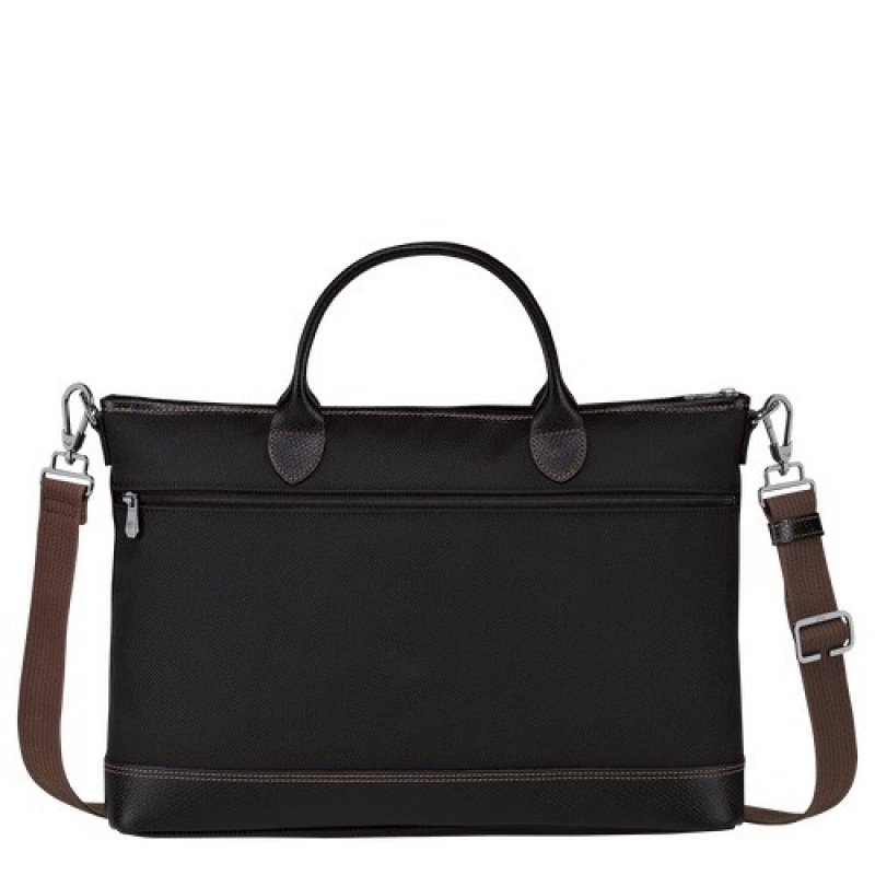 Black Longchamp Boxford S Briefcase | SN-LCMP49036