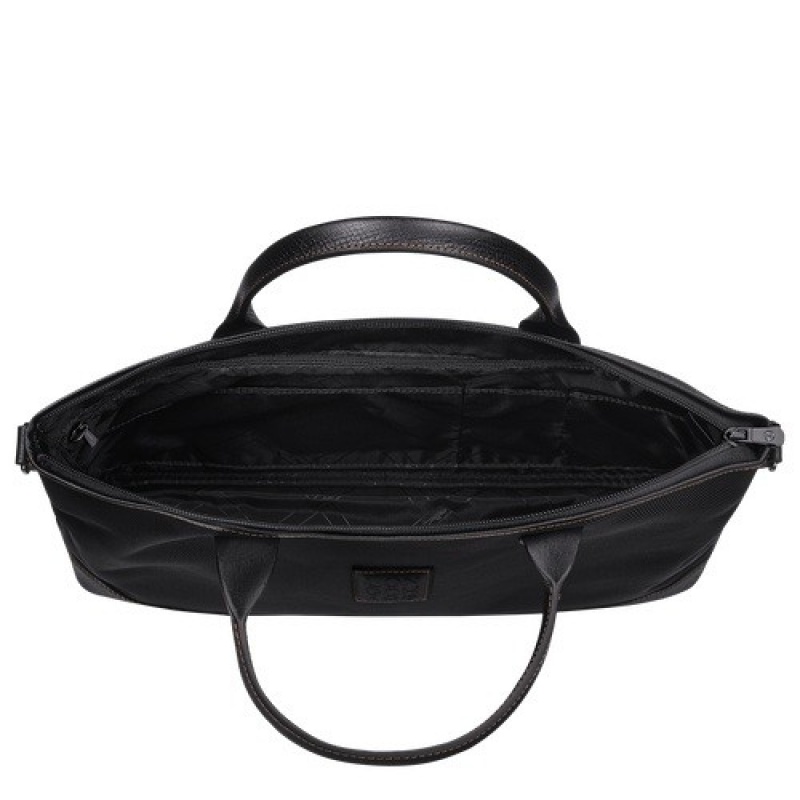 Black Longchamp Boxford S Briefcase | SN-LCMP49036