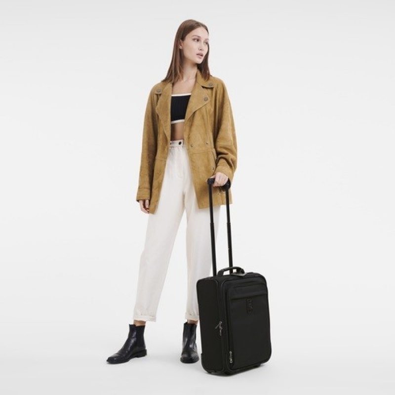 Black Longchamp Boxford S Suitcase | SN-LCMP49380