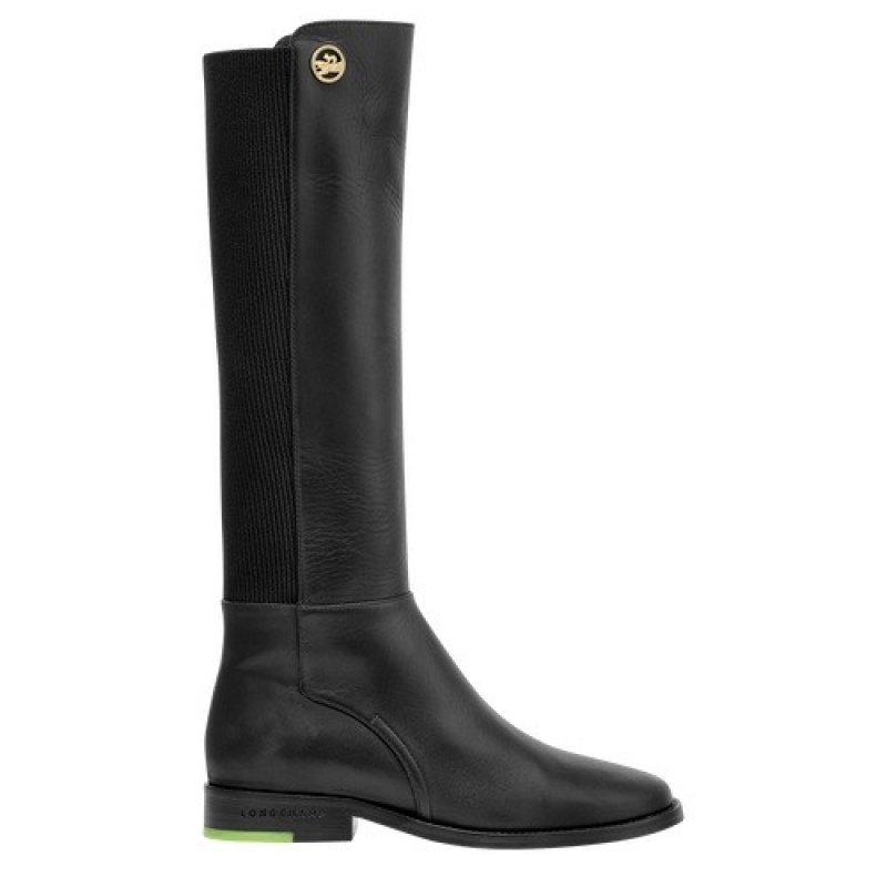 Black Longchamp Box-trot Riding Boots | SN-LCMP48804