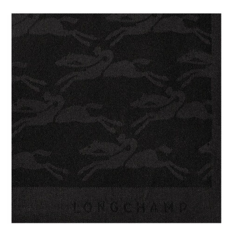 Black Longchamp Chevaux Jacquard Stole | SN-LCMP48917