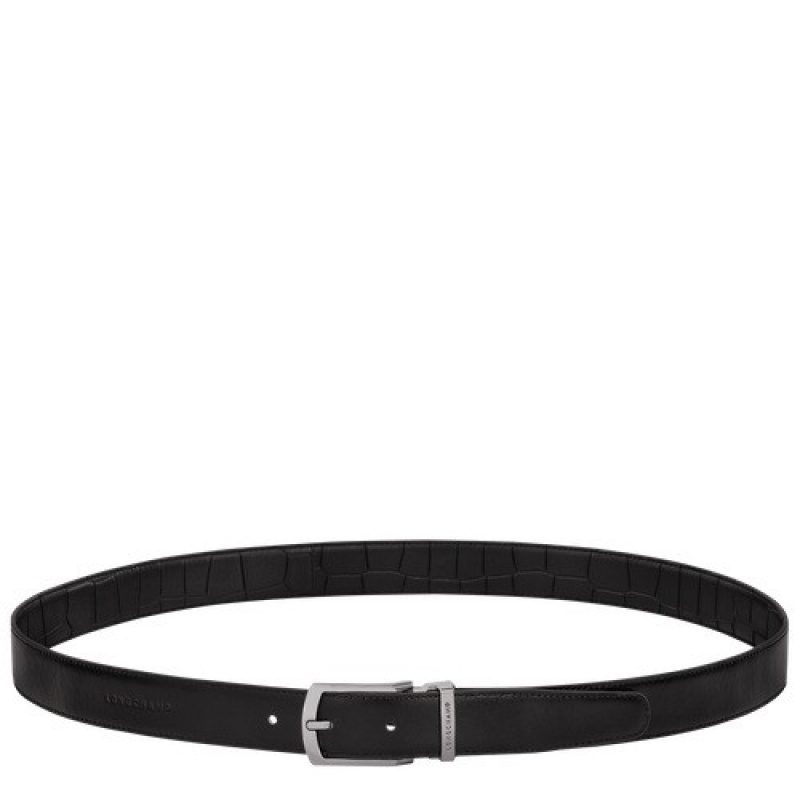 Black Longchamp Delta Box Men's Belt Set | SN-LCMP49441