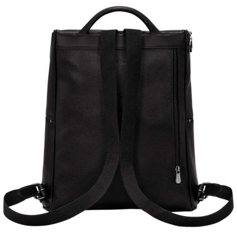 Black Longchamp Le Foulonné Backpack | SN-LCMP49124