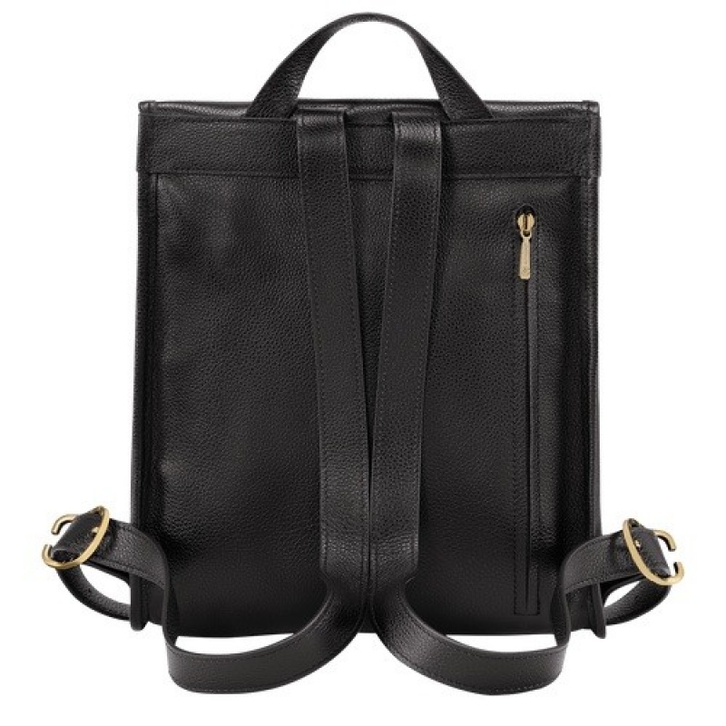 Black Longchamp Le Foulonné Backpack | SN-LCMP48127