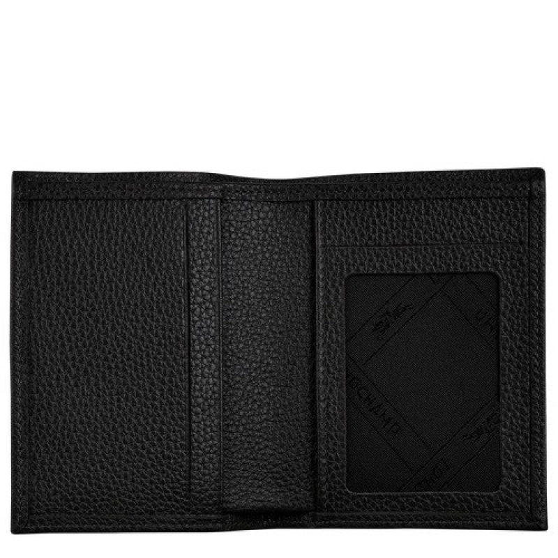 Black Longchamp Le Foulonné Card Holder | SN-LCMP49243