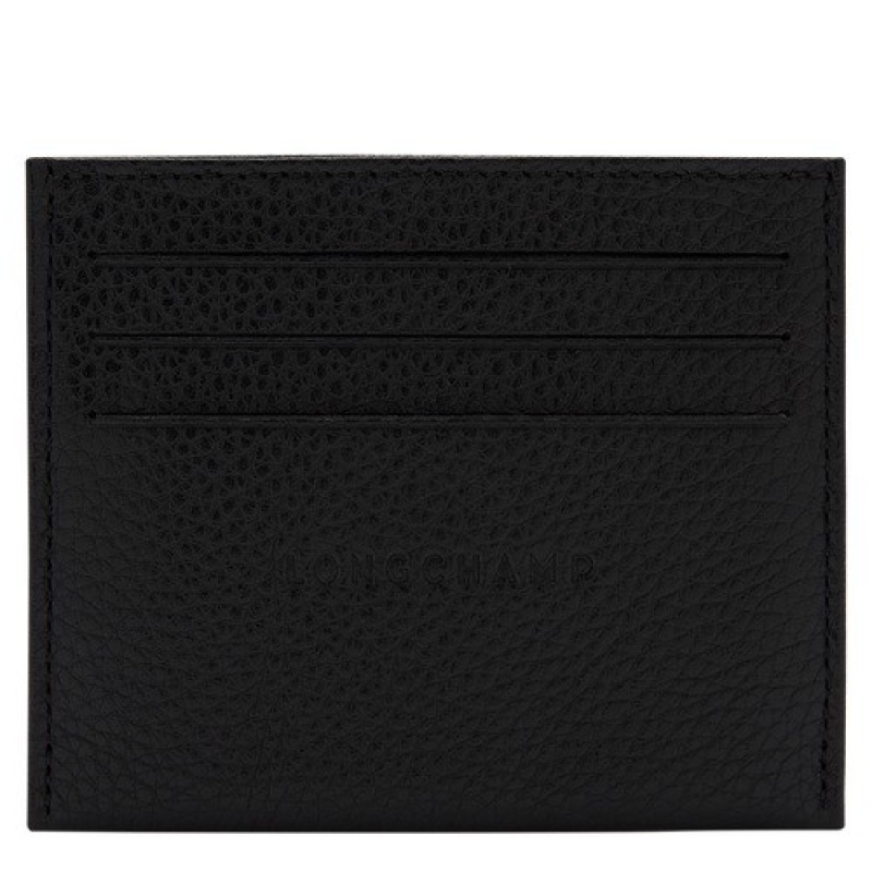 Black Longchamp Le Foulonné Card Holder | SN-LCMP49248