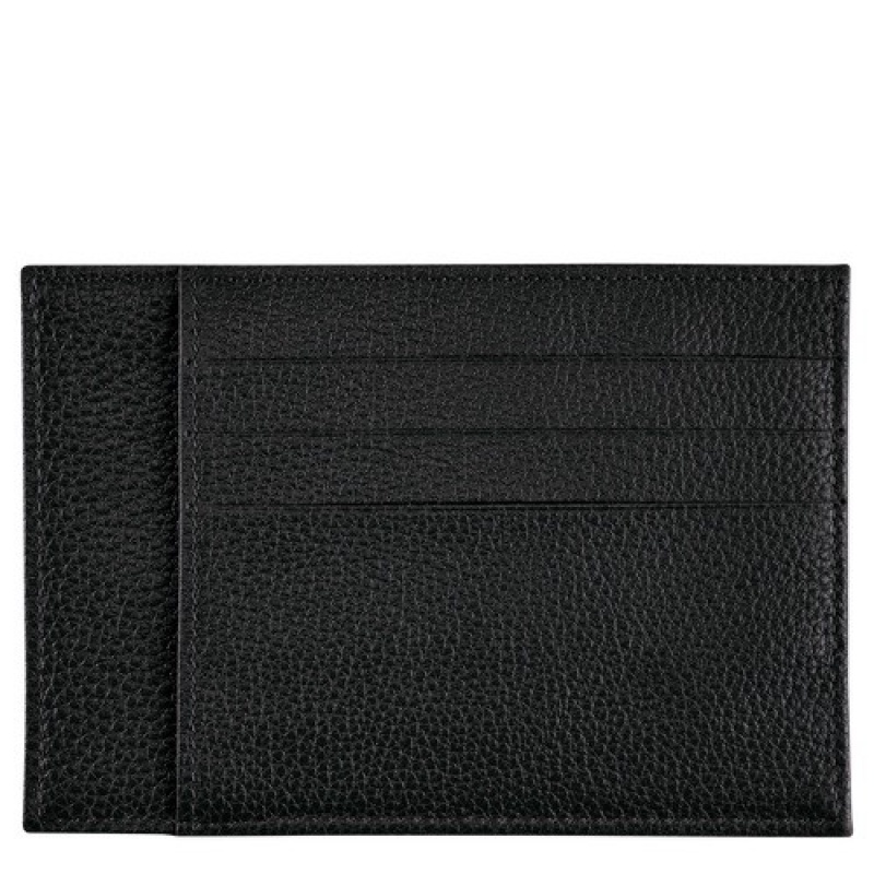 Black Longchamp Le Foulonné Card Holder | SN-LCMP49251