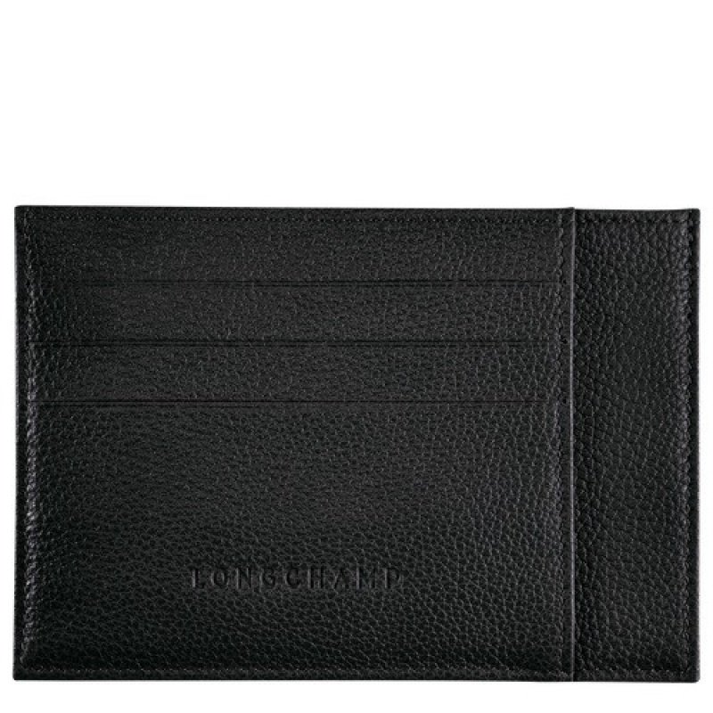 Black Longchamp Le Foulonné Card Holder | SN-LCMP49251