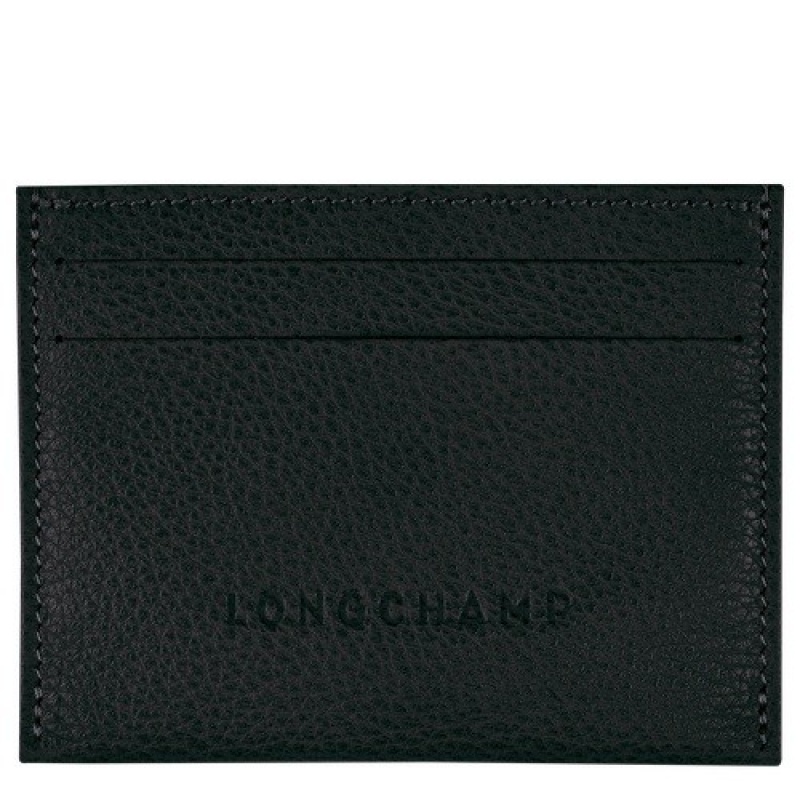 Black Longchamp Le Foulonné Cardholder | SN-LCMP48328