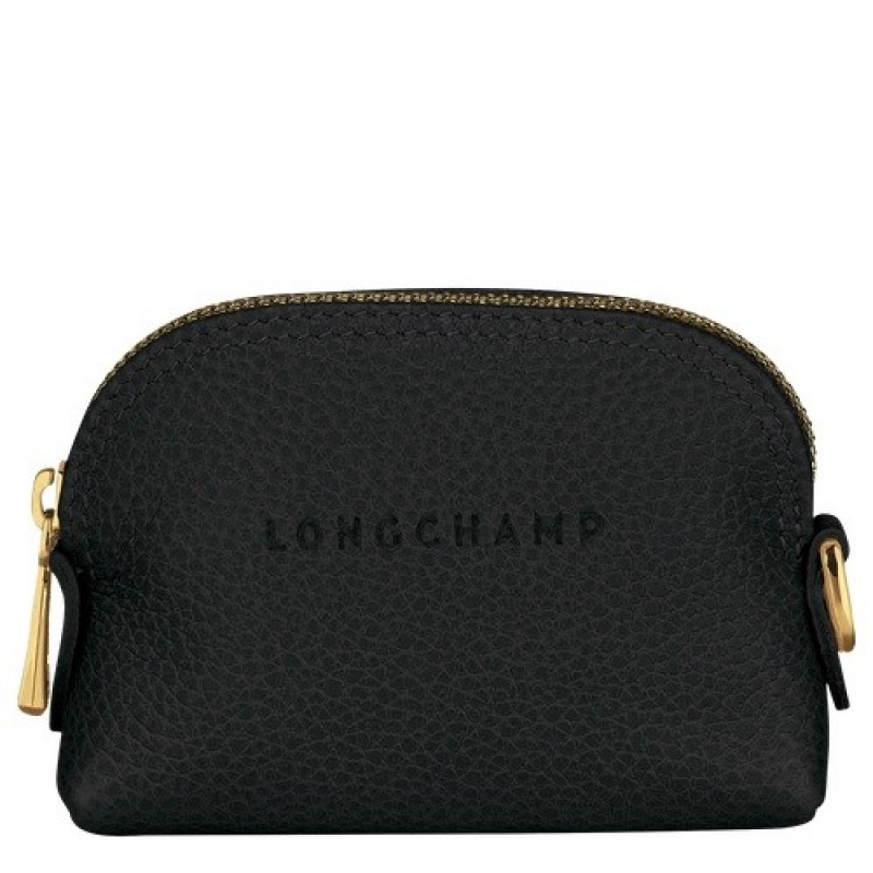 Black Longchamp Le Foulonné Coin Purse | SN-LCMP48366