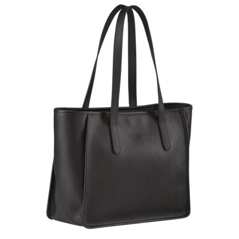 Black Longchamp Le Foulonné L Tote Bag | SN-LCMP47990