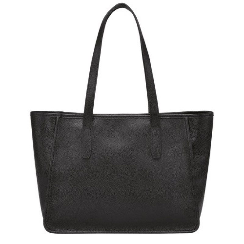 Black Longchamp Le Foulonné L Tote Bag | SN-LCMP47990