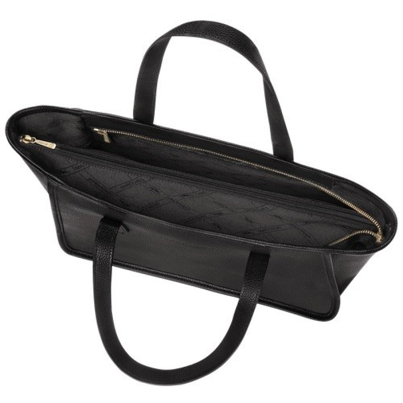 Black Longchamp Le Foulonné L Tote Bag | SN-LCMP47990