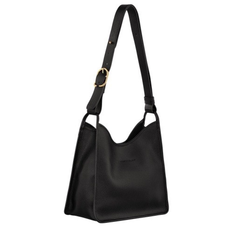 Black Longchamp Le Foulonné M Hobo Bag | SN-LCMP47993