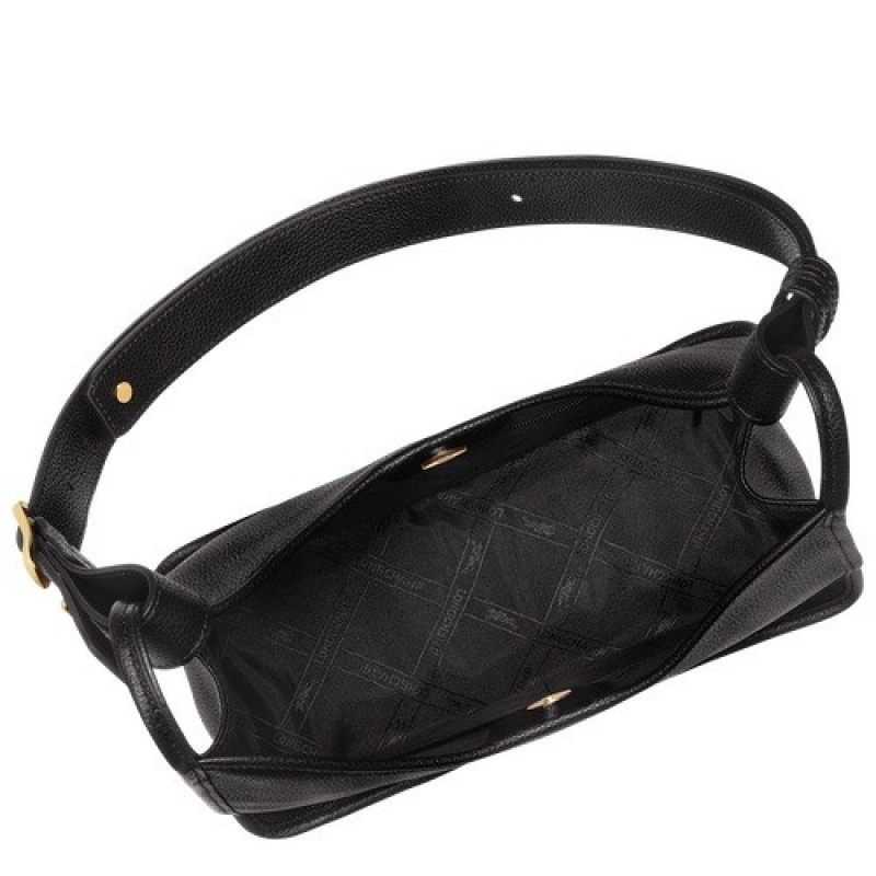 Black Longchamp Le Foulonné M Hobo Bag | SN-LCMP47993