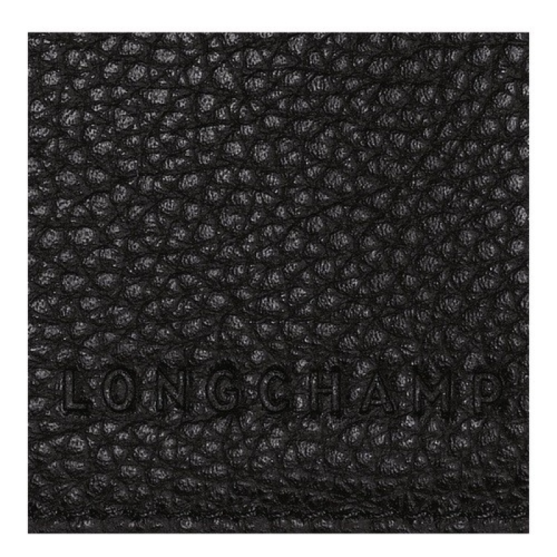 Black Longchamp Le Foulonné Passport Cover | SN-LCMP49422