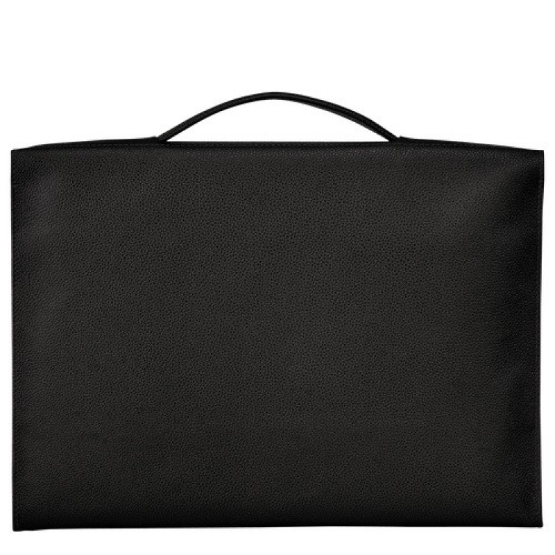 Black Longchamp Le Foulonné S Briefcase | SN-LCMP49042